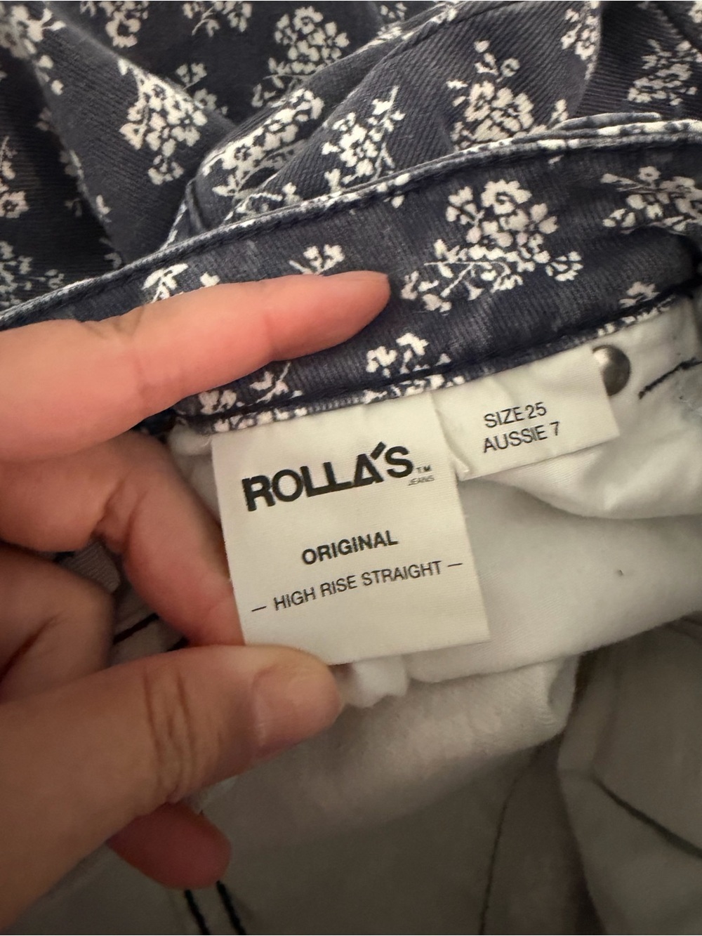 ROLLA'S Elderflower Original Straight Leg Y2K Floral High Rise Jeans Sz 25 - Picture 6 of 7